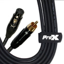 ProX XC-RXF03 3 Ft. Unbalanced RCA to XLR-F High Performance Audio Cable
