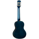 Luna FAUNA Ukulélé de concert acoustique/électrique en érable matelassé avec préampli - Bleu transparent