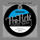 D'Addario BNH-3T Pro-Arte Black Nylon Classical Guitar Half Set Hard Tension