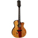 Luna VISTAEAGLE Guitare acoustique/électrique à 12 cordes en bois tropical avec étui rigide - Naturel brillant