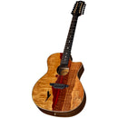 Luna VISTAEAGLE Guitare acoustique/électrique à 12 cordes en bois tropical avec étui rigide - Naturel brillant